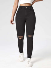 High Waist Ripped Skinny Jeans